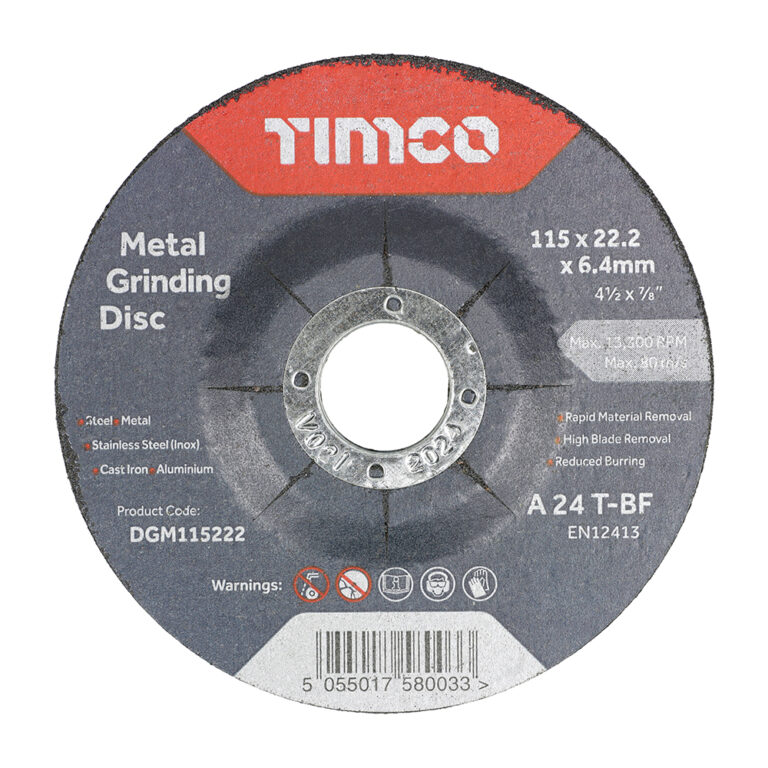115 x 22 x 6mm Bonded Abrasive Disc - For Grinding | Speedy Fixings