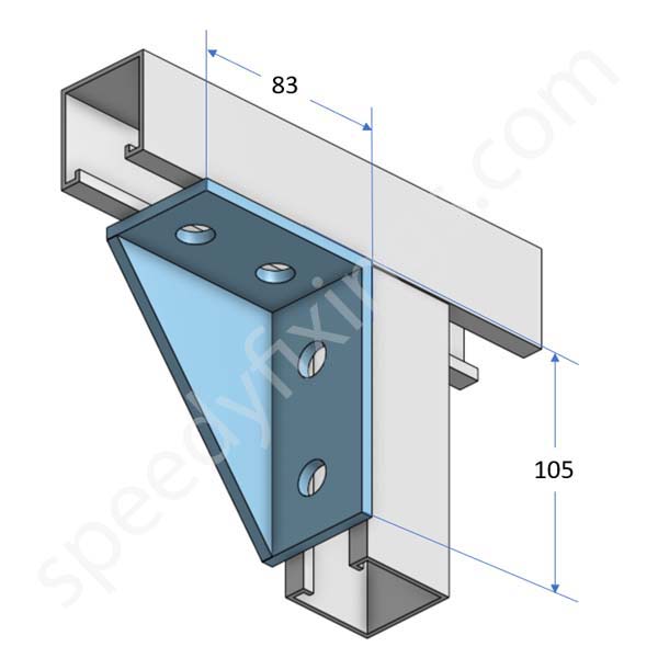 90 deg Corner Bracket 2 hole, 2 hole (105x83) (P2484) - Image 2