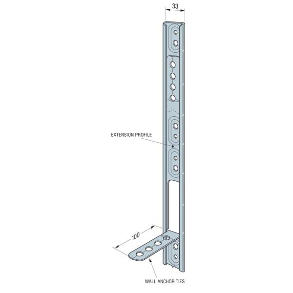 St/St Universal Wall Starter Kit x 2.4m - Image 3