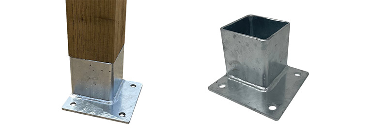 Heavy-duty galvanised post shoe type 4D